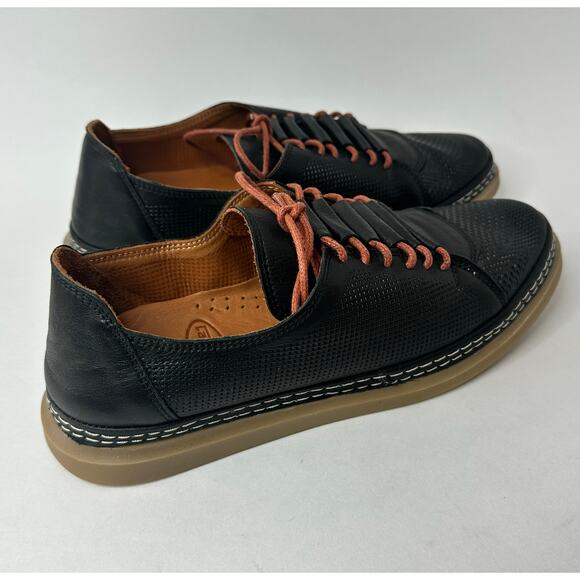 Cools 21 Women's Oscar Hidden Lace Perforated Leather Sneakers  Black  US 8.5 - Picture 6 of 8
